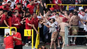 Une bagarre entre supporteurs lors de Turquie-Géorgie, le 18 juin 2024.