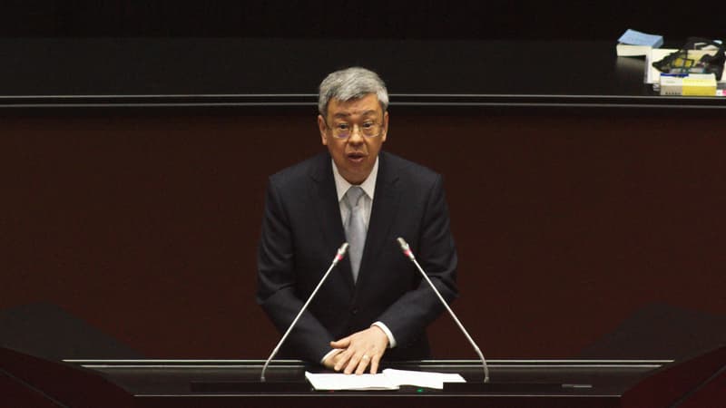 Le premier ministre taïwanais Chen Chien-jen s'exprime au Parlement à Taipei le 20 février 2024.