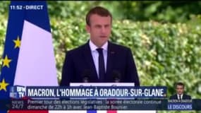 Macron: "Oradour, ce n'est pas seulement un drame de la guerre. C'est un scandale absolu"