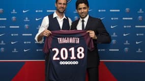 Thiago Motta et Nasser Al-Khelaïfi