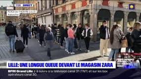 Lille: une longue file d'attente devant un magasin Zara à quelques heures du confinement