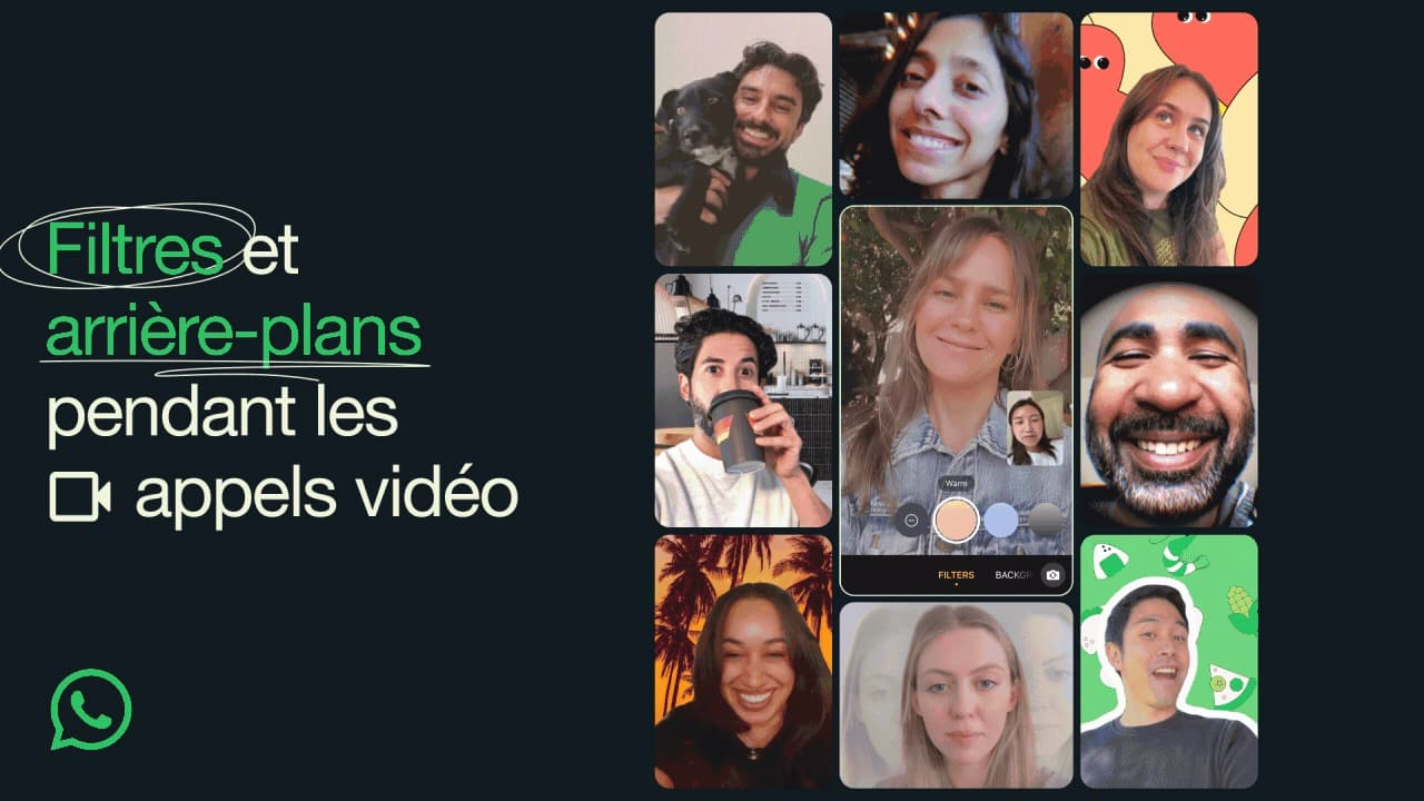 Les filtres disponibles dans les appels vidéos sur Whatsapp