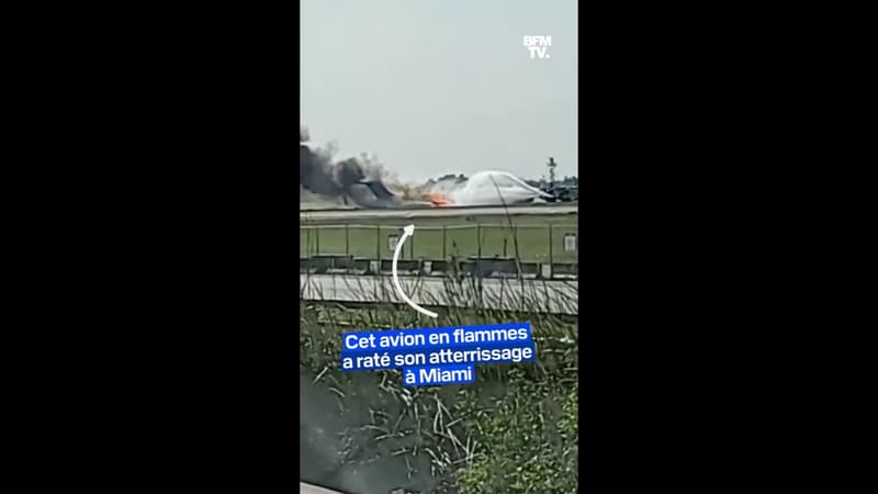 Un avion prend feu lors de son atterrissage raté à Miami