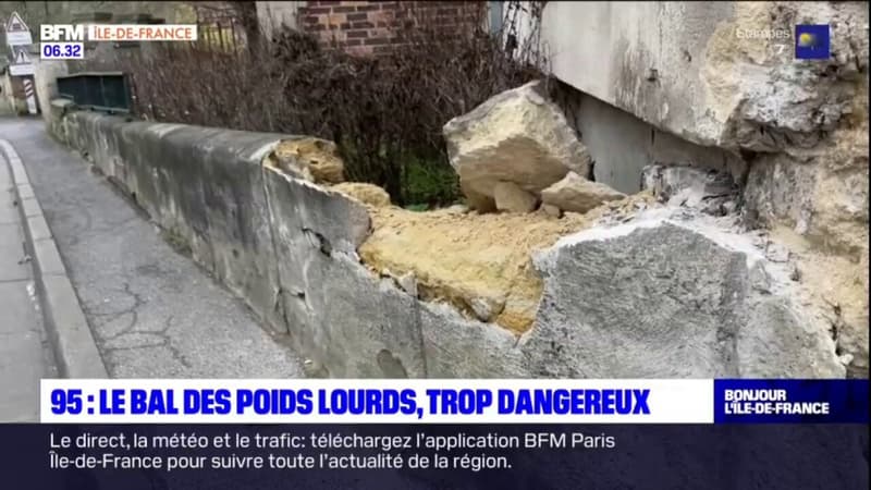 Val-d'Oise: le village de Boissy-L’Aillerie confronté aux passages des poids lourds qui détériorent les chaussées et les murs des habitants