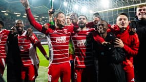 La joie des Brestois face au PSV Eindhoven (1-0), le 10 décembre 2024