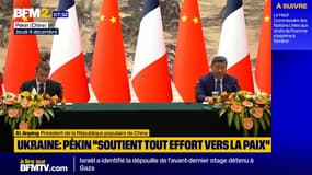 Guerre en Ukraine: "La Chine continuera de jouer un rôle constructif pour le réglement de cette crise", affirme Xi Jinping devant Emmanuel Macron