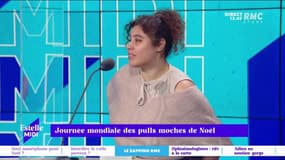 Journée mondiale des pulls moches de Noël : "Je n’achète jamais de vêtements sous la pression d'une quelconque mode." déclare Fatima Benomar. 