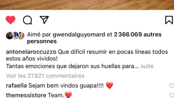 La soeur de Neymar commente une publication de la femme de Messi