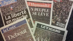 Les quotidiens affichent partout ce lundi la foule réunie en masse partout en France pour rendre hommage aux victimes des attentats de la semaine dernière.