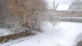 Neige dans le secteur de Mortagne-au-Perche. 