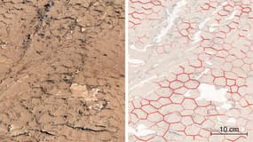 Les traces hexagonales découvertes sur le sol de Mars par les scientifiques.