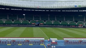 La pelouse de l'Ernst-Happel Stadion, à Vienne le 9 juin 2022