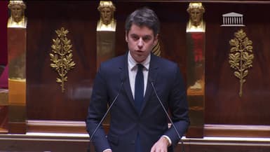 Le Premier ministre Gabriel Attal le 12 mars 2024 à l'Assemblée nationale.