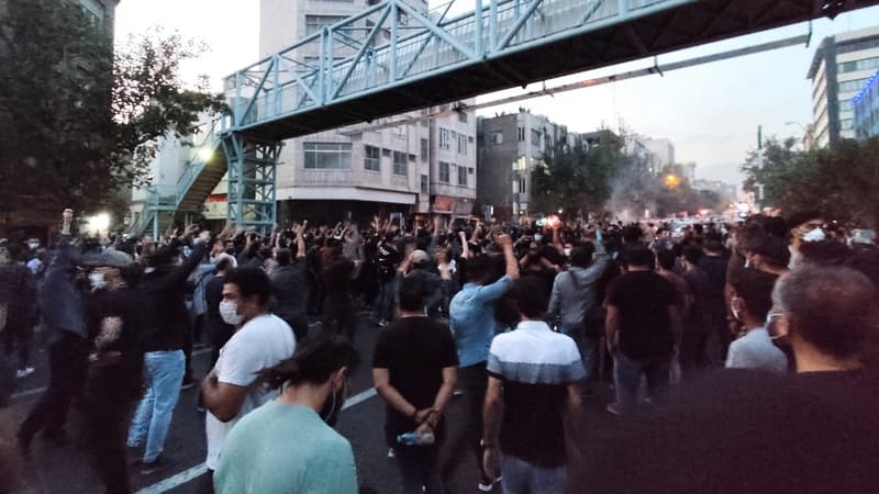Des manifestations à Téhéran, Iran, le 21 septembre 2022.