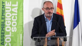 Jean-Laurent Félizia, tête de liste du rassemblement écologique et social en région Provence-Alpes-Côte-d'Azur, le 22 mai 2021 à Marseille