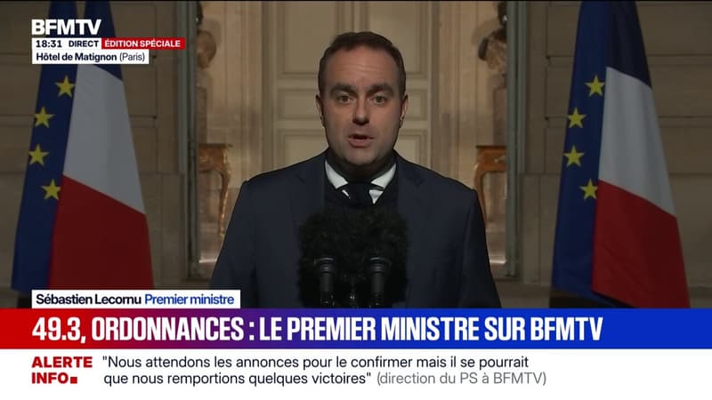 "J'ai tenu une ligne simple: faire fonctionner les institutions, respecter le Parlement avec une méthode nouvelle", déclare le Premier ministre Sébastien Lecornu