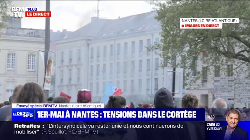 1er-Mai: quelques tensions à Nantes, le cortège à l'arrêt