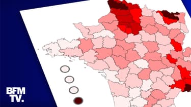 Le taux d'incidence hebdomadaire par département au 23 février 2021