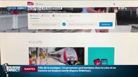La page d'accueil de la SNCF