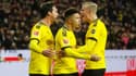 Mats Hummels, Jadon Sancho et Erling Haaland lors du match Leverkusen-Dortmund, le 10 mars 2020