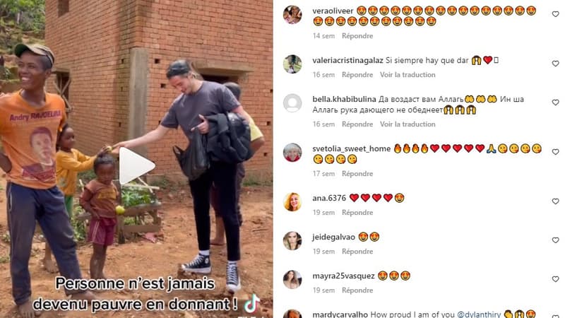 Vidéo postée sur le compte Instagram de Dylan Thiry, le 12 janvier 2022, pour son association Pour nos enfants. 