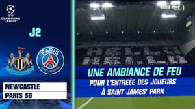 Newcastle - PSG : l'entrée des joueurs dans une ambiance de feu à Saint James' Park !
