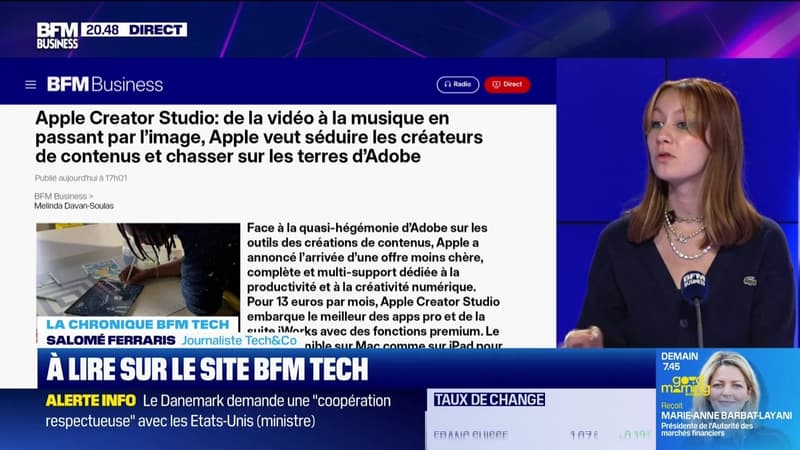 À lire sur le site Tech&Co : Apple Creator Studio, de la vidéo à la musique en passant par l'image, Apple veut séduire les créateurs de contenus et chasser sur les terres d'Adobe, par Salomé Ferraris - 14/01