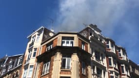 Un incendie en cours dans un restaurant du centre-ville de Lille le 24 juin.