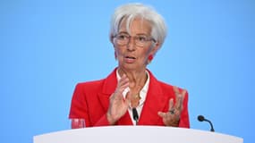 La présidente de la Banque centrale européenne (BCE) Christine Lagarde lors d'un discours à Francfort, en Allemagne, le 5 juin 2025