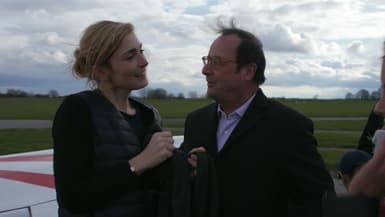 François Hollande et Julie Gayet après une séance de voltige.