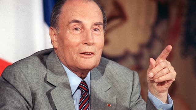 François Mitterrand, durant une conférence de presse à l’Élysée, en 1989.