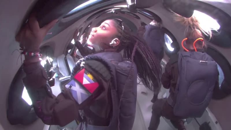 Le premier vol du VSS Unity de Virgin Galactic avec des touristes à bord le 10 août 2023.