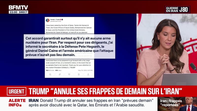 Trump "annule ses frappes de demain sur l'Iran" - 18/05