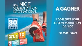A gagner : 2 dossards pour le semi-marathon de Nice