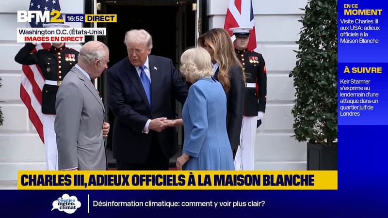 Le roi Charles III et la reine Camilla quittent la Maison Blanche