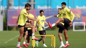 Le FC Barcelone à l'entraînement en mai 2020