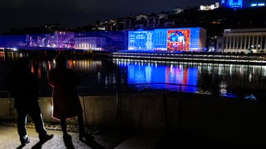 Lyon durant la Fête des lumières en 2022.