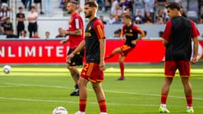 Houssem Aouar lors du match Toulouse-AS Rome, le 6 août 2023.