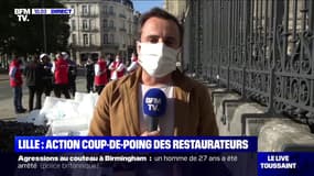 En colère, un restaurateur déverse 2 tonnes de moules devant la préfecture du Nord.