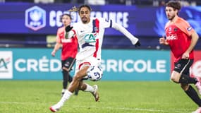 Bradley Barcola lors du match Espaly-PSG (2-4, Coupe de France), le 15 janvier 2025