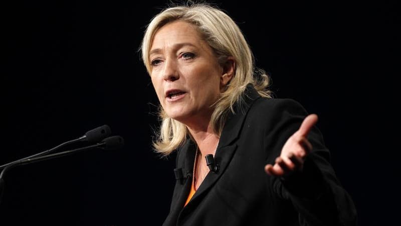 Marine Le Pen accuse l'Elysée d'avoir convaincu des grands chefs d'entreprise de retarder leurs annonces de plans sociaux pour qu'ils interviennent après l'élection afin de ne pas gêner la campagne présidentielle de Nicolas Sarkozy. /Photo prise le 19 nov