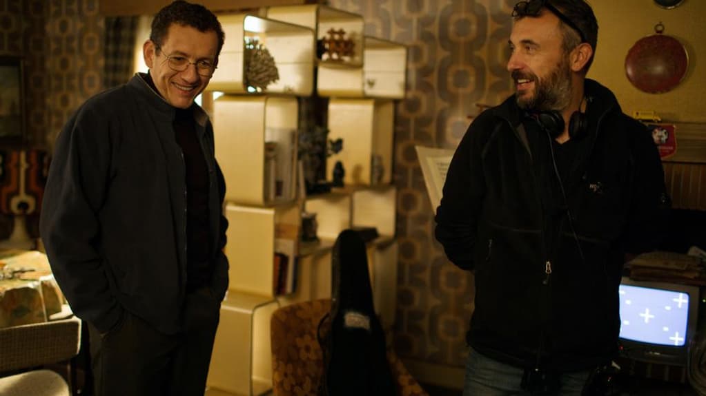 Dany Boon et le réalisateur Fred Cavayé sur le tournage du film "Radin!"