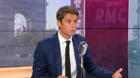 Le porte-parole du gouvernement Gabriel Attal le 24 août 2021 sur BFMTV/RMC