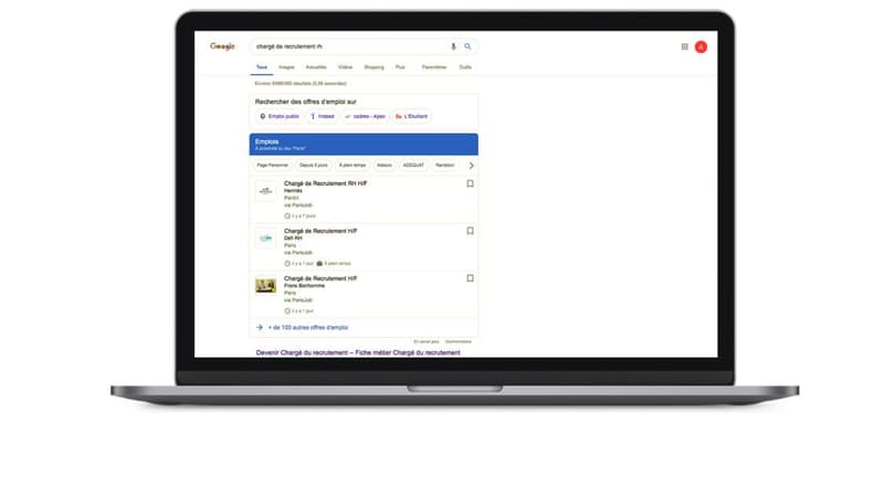 Google va indexer des milliers d'offres d'emploi en France. 
