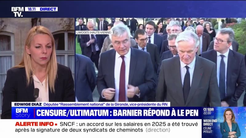 Budget: Edwige Diaz (RN) demande à Michel Barnier de 