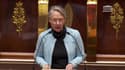 Elisabeth Borne, le 20 mars 2023 à l'Assemblée nationale avant le vote des motions de censure.