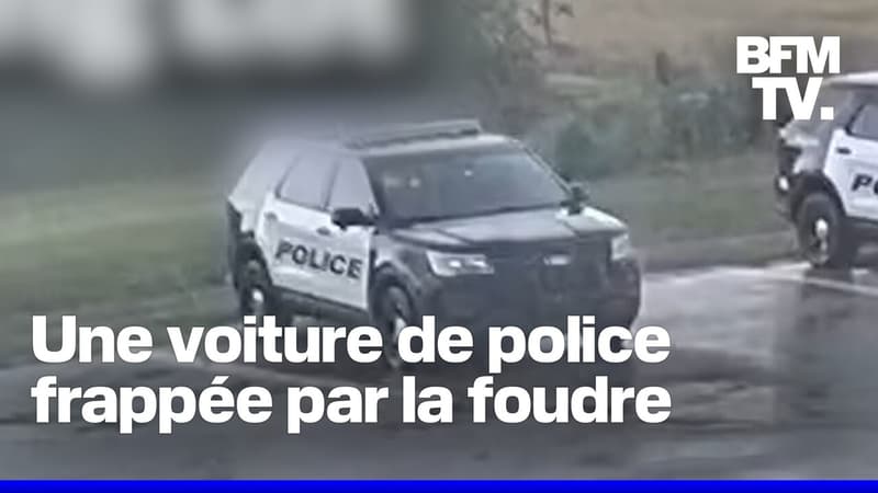 Une voiture de police a été frappée par la foudre ce mardi aux Etats-Unis