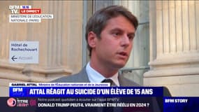 "C'est un drame qui nous endeuille tous", déclare Gabriel Attal après le suicide d'un élève de 15 ans