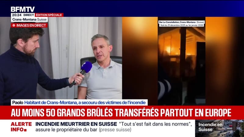 "J'ai progressé dans le couloir, et j'ai trouvé une porte": Paolo, habitant de Crans-Montana, raconte le moment où il a secouru des victimes de l'incendie