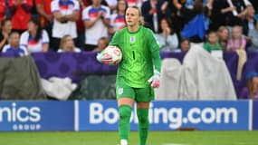 Hannah Hampton avec l'Angleterre lors de la finale de l'Euro féminin, le 27 juillet 2025.
